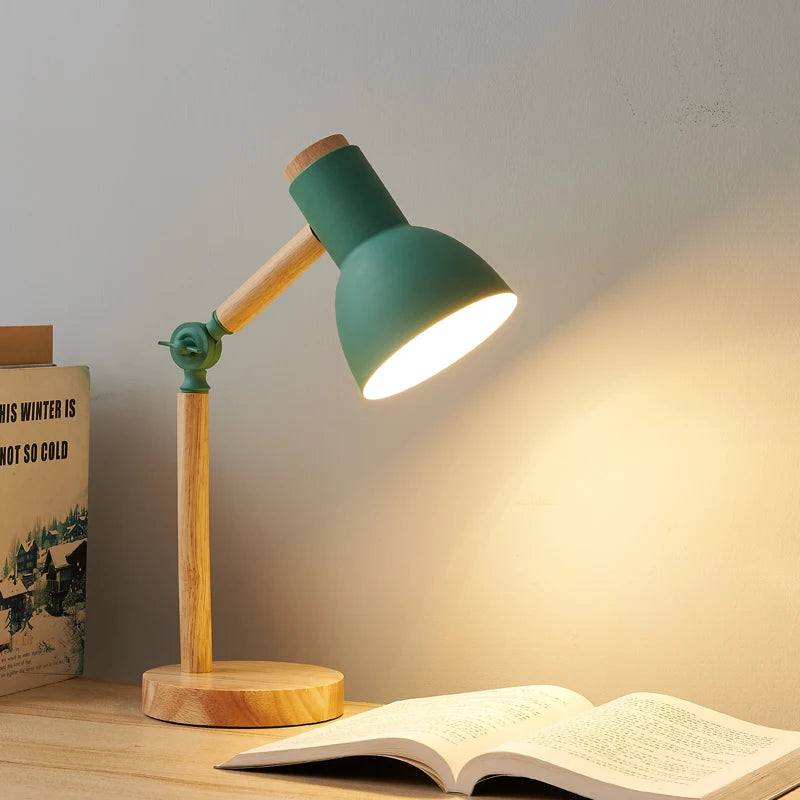 Nordic Table Lamp, Wooden Art